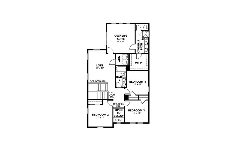 2D floor plan layout for the Vail by Brightland Homes in Westerly, Erie, CO (Image 5).