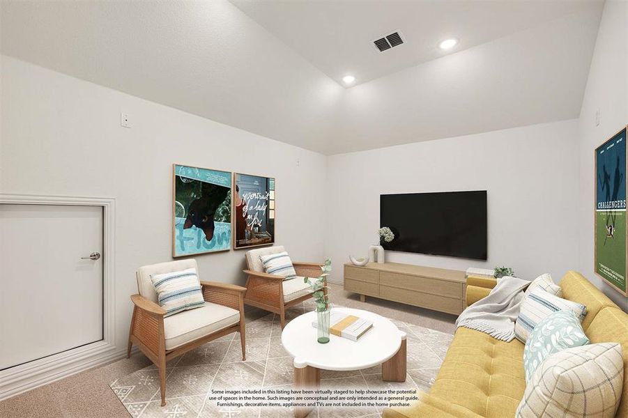 Furnished interior view inside a new home in Wildflower Ranch 60-65, Justin (Image 15). Furnished interior view inside a new home in Wildflower Ranch 60-65, Justin (Image 15).