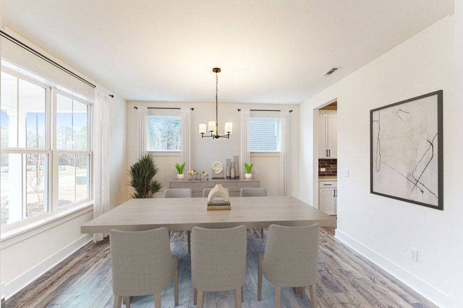 Furnished interior view inside a new home in Friendship Village: Friendship Village Single-Family, Apex (Image 10).