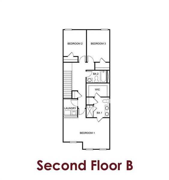 2D floor plan layout of this home in The Grove at Mundy Mill, Gainesville, GA (Image 7).