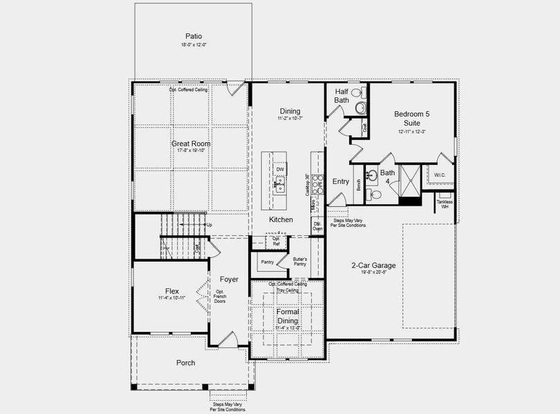 2D floor plan layout for the Lombardy by Taylor Morrison in Wayt Farm, Cumming, GA (Image 3).
