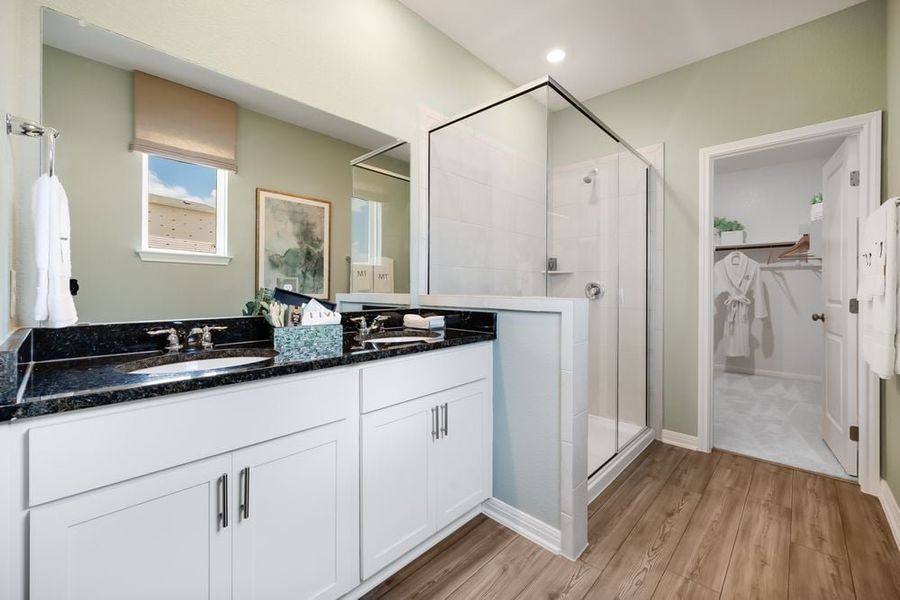 Representative furnished interior of a home built from the Hawk by Taylor Morrison in Longview 40s, Del Valle (Image 13).