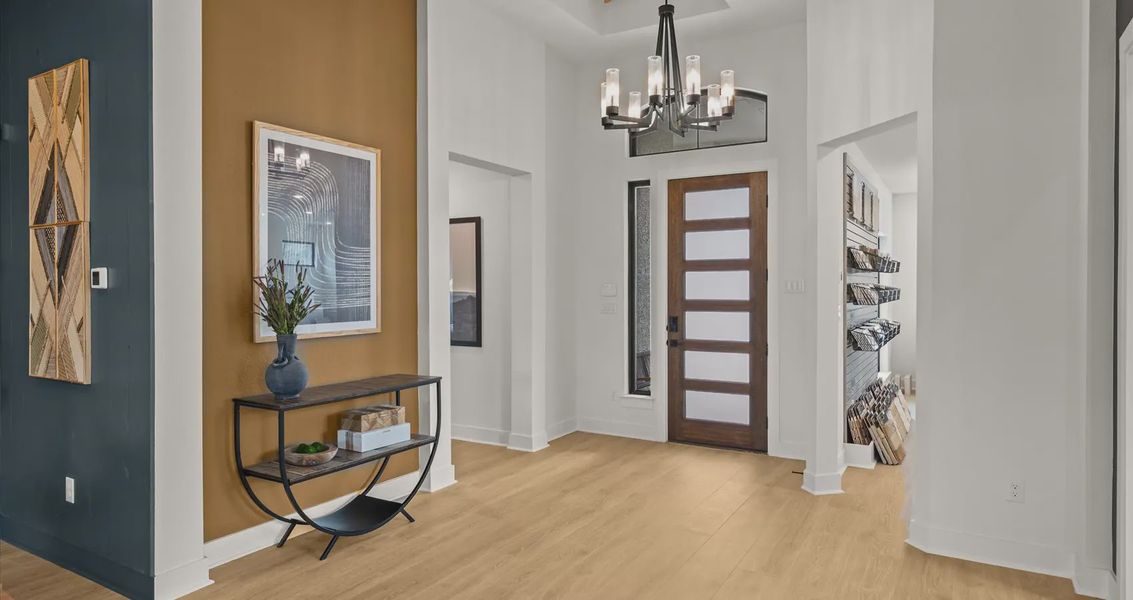 Representative furnished interior of a home built from the Orion by Chesmar Homes in Sunfield, Seguin (Image 6).