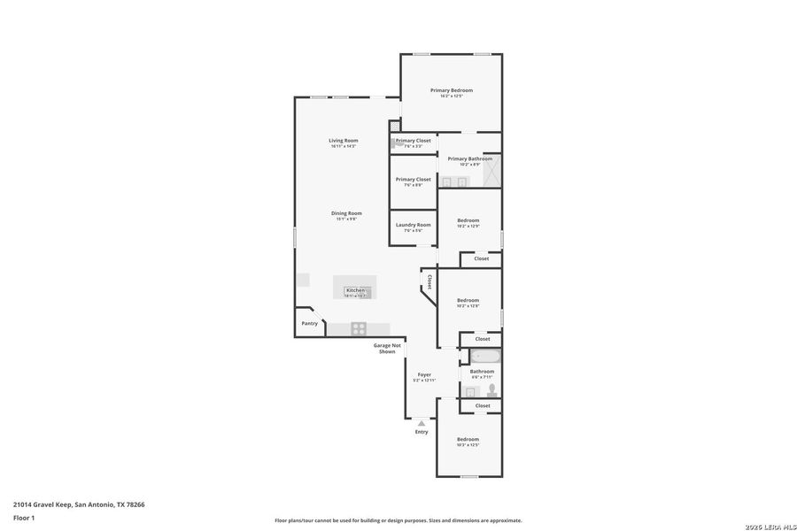 2D floor plan layout of this home in Brookstone Creek, San Antonio, TX (Image 3).