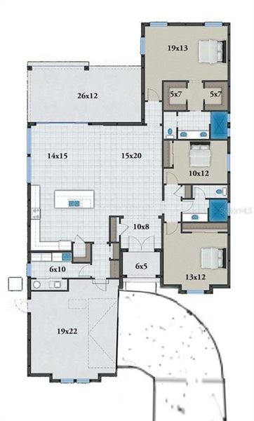 2D floor plan layout of this home in , Palm Coast, FL (Image 2). 2D floor plan layout of this home in , Palm Coast, FL (Image 2).