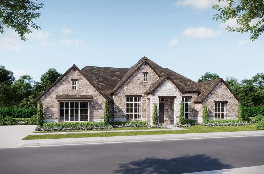 Representative exterior photo of a completed home built from the Concept 3382 by Landsea Homes in Paloma Ranch, New Fairview, TX (Image 7).