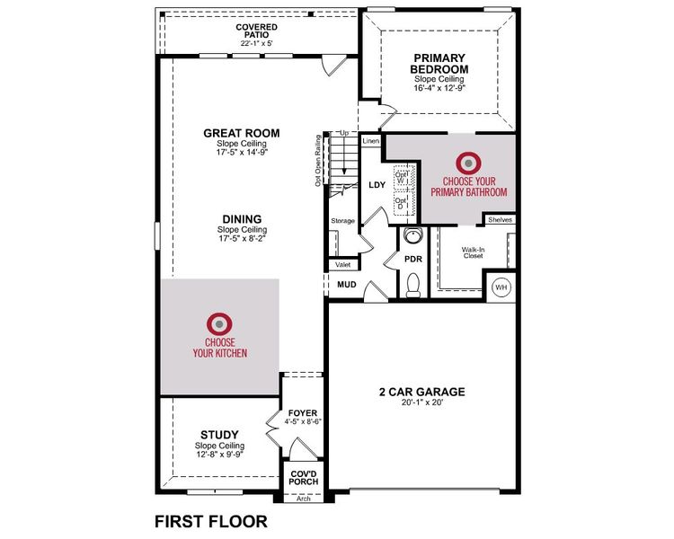 2D floor plan layout for the Berkshire by Beazer Homes in Churchill, Anna, TX (Image 4).
