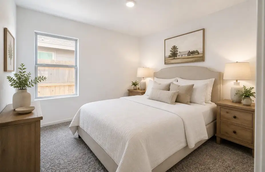 One of three secondary bedrooms.