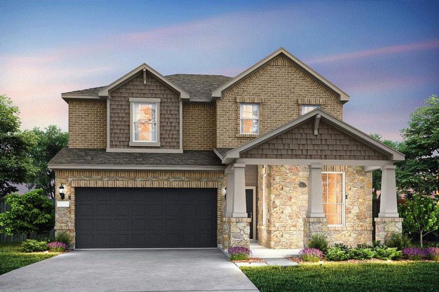 Pulte Homes, Lochridge elevation C, rendering