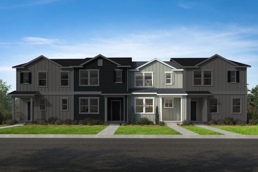 Representative exterior photo of a completed home built from the 1306 by KB Home in Gatsby Station Townhomes, Raleigh, NC (Image 7).