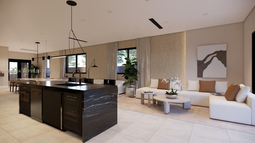Furnished interior view inside a new home in , Miami (Image 11).