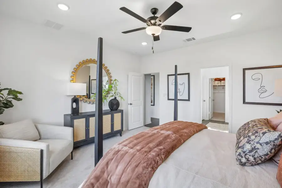 Representative furnished interior of a home built from the Sparrow by Taylor Morrison in Longview, Del Valle (Image 27).