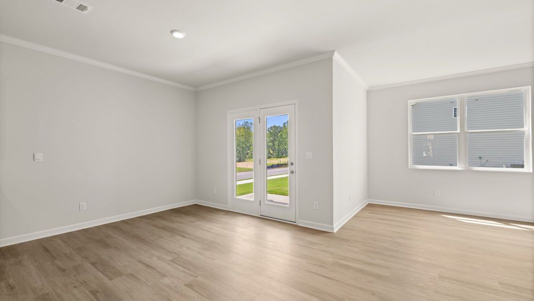 Representative unfurnished interior of a home built from the Cali by D.R. Horton in Parkside at Carter Grove, Cartersville (Image 13). Representative unfurnished interior of a home built from the Cali by D.R. Horton in Parkside at Carter Grove, Cartersville (Image 13).