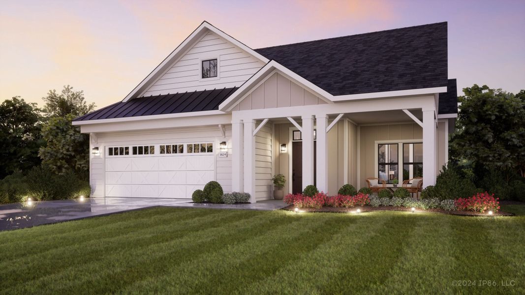 Representative exterior photo of a completed home built from the Palazzo by Perfection Builders in The Courtyards at The Heritage, Andover, KS (Image 14).