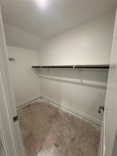 several walk in closets in the home