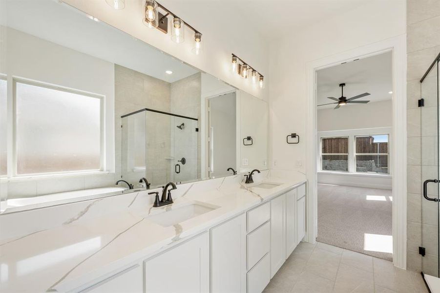 Furnished interior view inside a new home in Windsong Ranch Classic 61, Prosper (Image 16). Furnished interior view inside a new home in Windsong Ranch Classic 61, Prosper (Image 16).