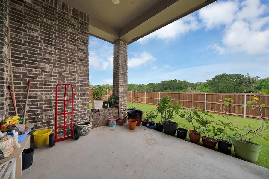 Exterior details and patio area of a home in , Fate (Image 3).