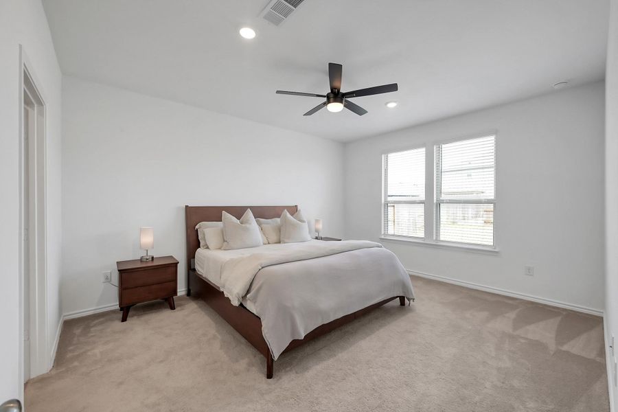 Primary suite is located on the rear of the home.