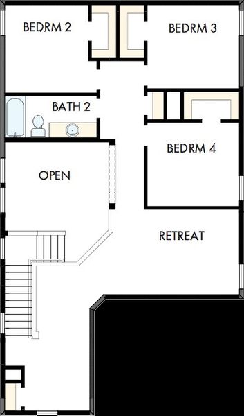 2D floor plan layout of this home in Hidden Springs - The Park Collection, Smyrna, TN (Image 3). 2D floor plan layout of this home in Hidden Springs - The Park Collection, Smyrna, TN (Image 3).