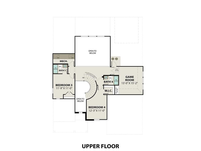 2D floor plan layout for the The Victoria A by Davidson Homes LLC in Lago Mar, Texas City, TX (Image 4).