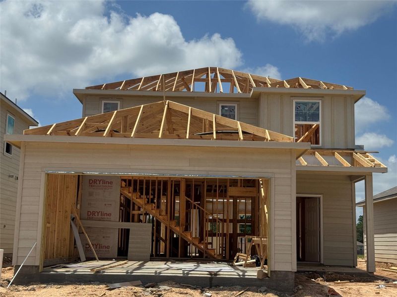 In-progress construction of a new home in Maple Heights, Porter, TX (Image 26).