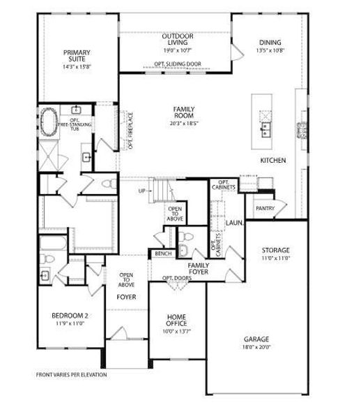 2D floor plan layout of this home in Provence - 60', Austin, TX (Image 4). 2D floor plan layout of this home in Provence - 60', Austin, TX (Image 4).