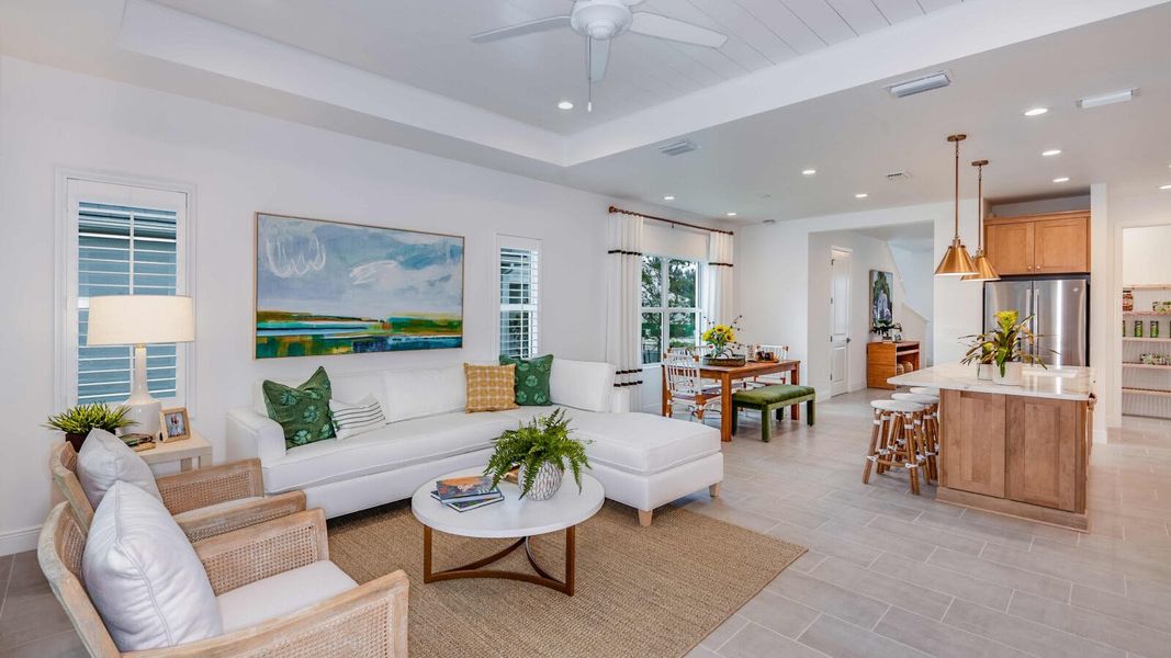 Furnished interior view inside a new home in Palm Grove, Lakewood Ranch (Image 4). Furnished interior view inside a new home in Palm Grove, Lakewood Ranch (Image 4).