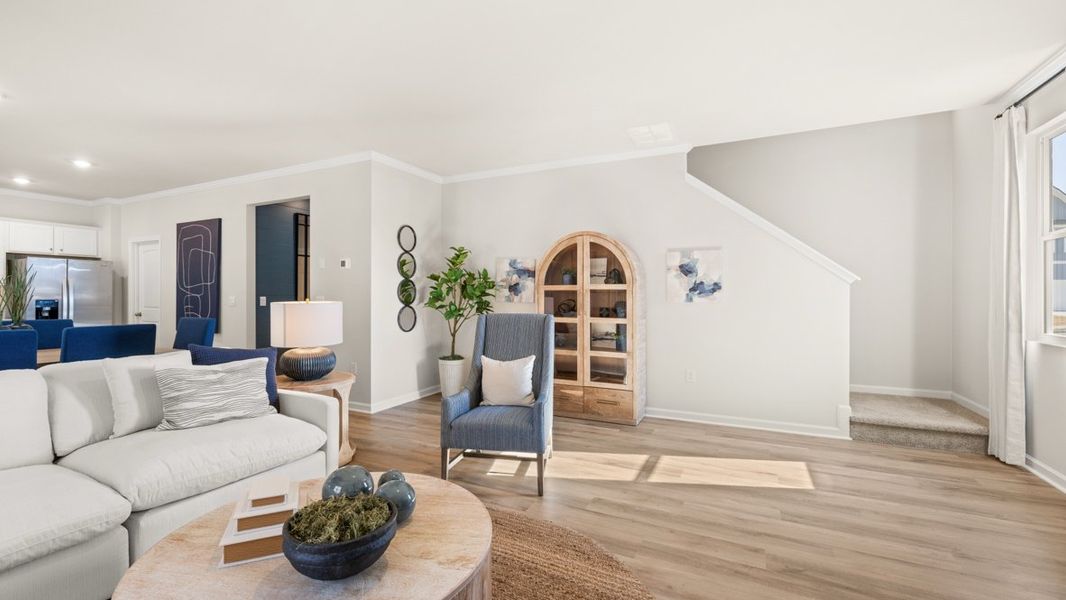 Representative furnished interior of a home built from the Hanover by D.R. Horton in Liberty Crossing, Braselton (Image 13).