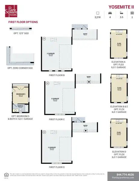 2D floor plan layout for the Yosemite II by Park Square Residential in The Sanctuary at Seaire, Parrish, FL (Image 4).