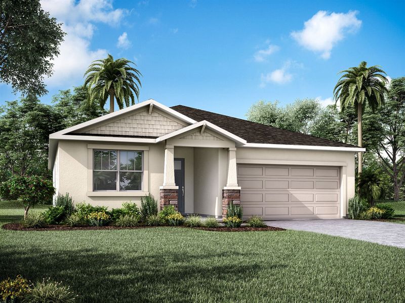 Representative exterior photo of a completed home built from the Caledon by Mattamy Homes in Meridian Parks, Orlando, FL (Image 2). Representative exterior photo of a completed home built from the Caledon by Mattamy Homes in Meridian Parks, Orlando, FL (Image 2).