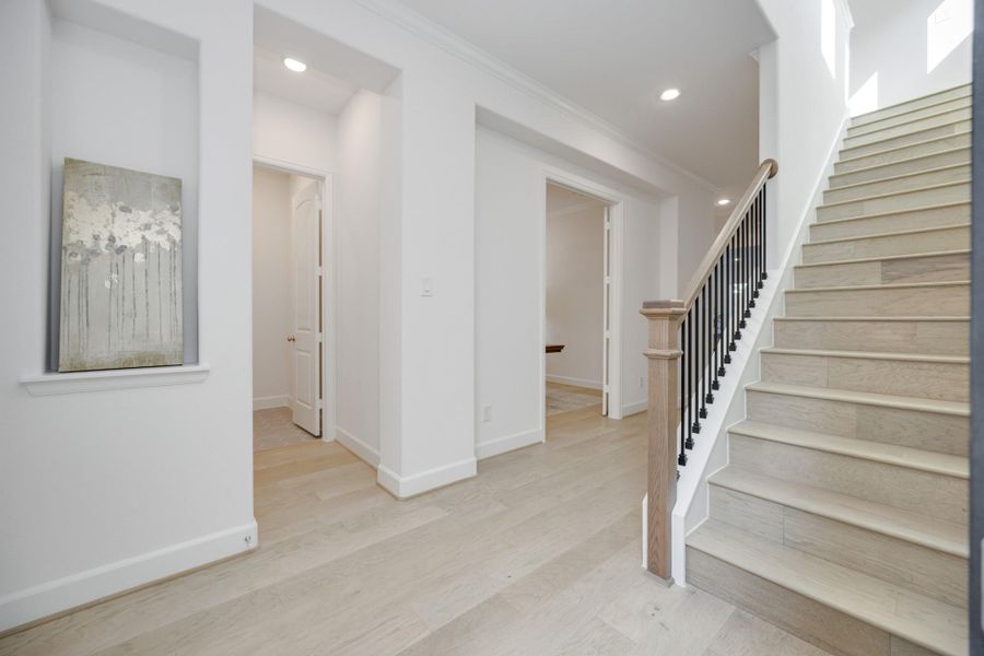 Welcome In—Function Meets StyleThe Bordeaux welcomes you with tall ceilings, elegant crown molding, and wide-plank flooring that flows throughout the first floor.
