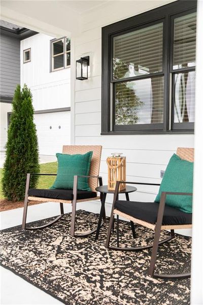 Exterior details and patio area of a home in , Atlanta (Image 2).