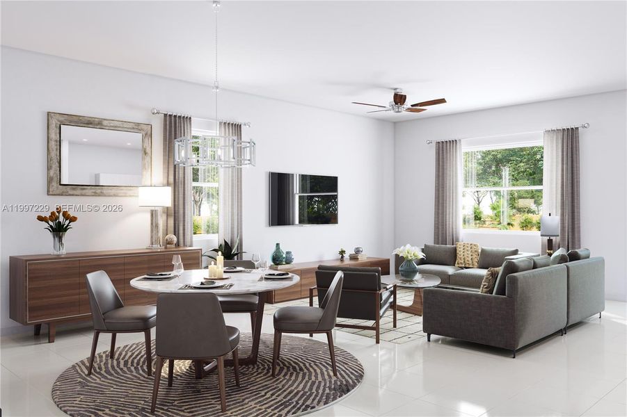 Furnished interior view inside a new home in Acacia Groves, Miami (Image 4).