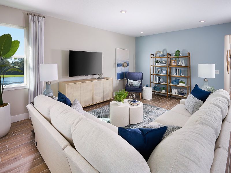 Furnished interior view inside a new home in Legends Preserve - Signature Series, Daytona Beach (Image 6).