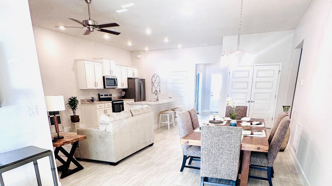 View of Dining, Great Room and Kitchen -Model Home