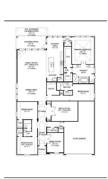 2D floor plan layout of this home in Audubon, Magnolia, TX (Image 5).