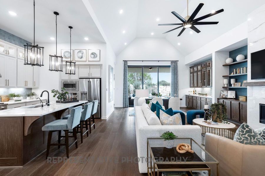 Furnished interior view inside a new home in Meridiana: 50ft. lots, Manvel (Image 3).