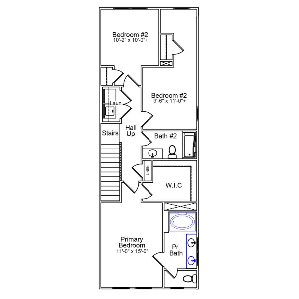 2D floor plan layout of this home in Renaissance at White Oak, Garner, NC (Image 3).