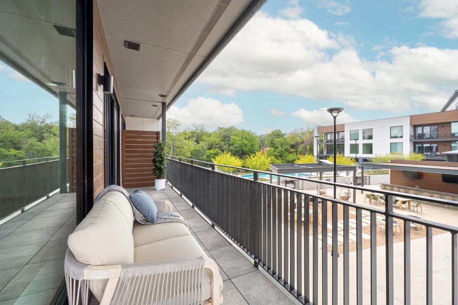 Exterior details and patio area of a home in One Oak, Austin (Image 4).