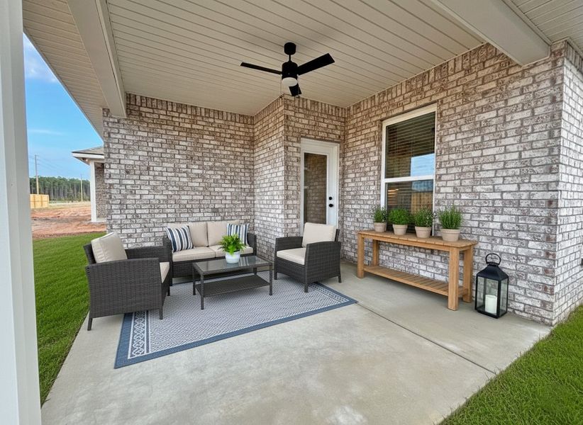 Exterior details and patio area of a home in Natureview, Freeport (Image 4).