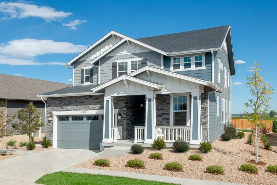 Representative exterior photo of a completed home built from the 2651 Modeled by KB Home in Windsong, Thornton, CO (Image 9).