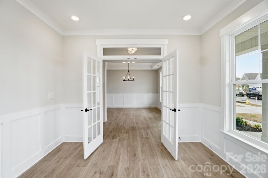 Office with french doors