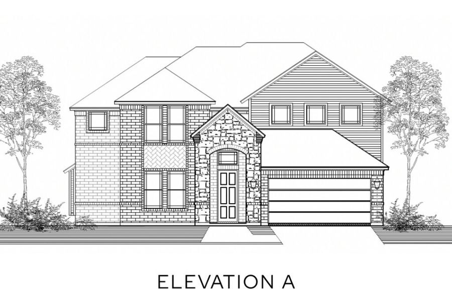 Representative rendering of the exterior for the The Cypress by Lillian Custom Homes (Image 3).