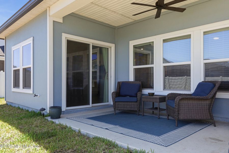 Exterior details and patio area of a home in Cordova Palms, St. Augustine (Image 29). Exterior details and patio area of a home in Cordova Palms, St. Augustine (Image 29).