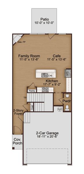 2D floor plan layout for the Geneva by McKinley Homes in Somerset at Riverbrook, Gainesville, GA (Image 3).