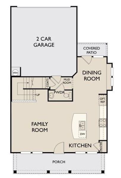2D floor plan layout of this home in The Cottages at Lariat, Liberty Hill, TX (Image 2).