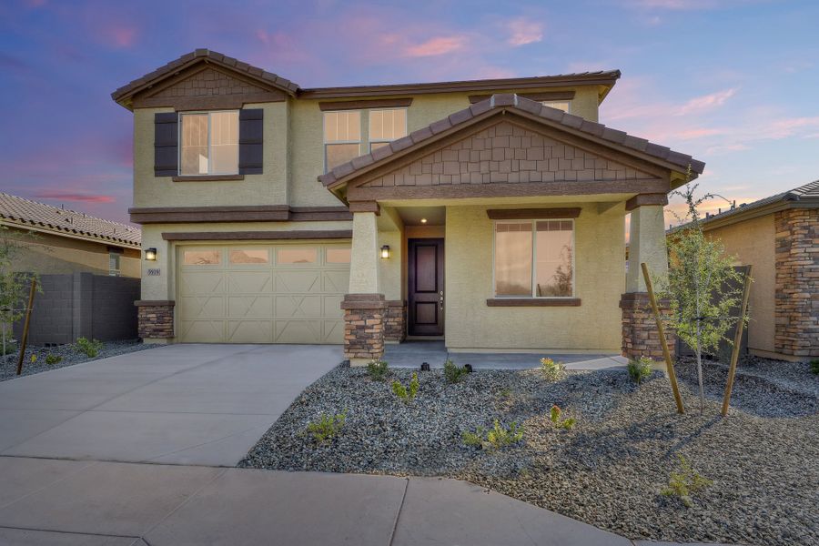 Representative exterior photo of a completed home built from the Plan by Beazer Homes in Highpointe at Northpointe, Peoria, AZ (Image 24).