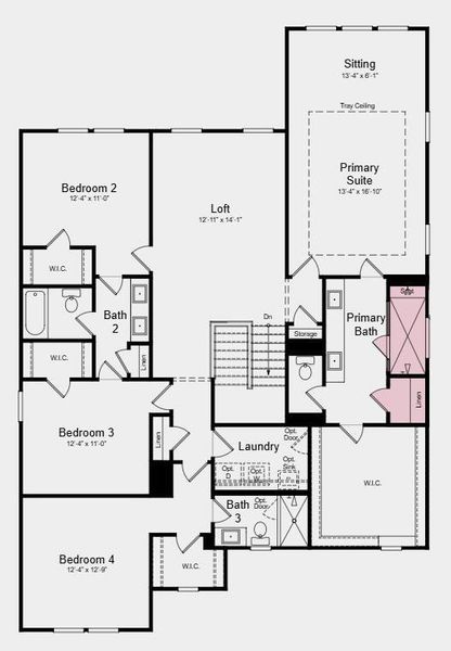 2D floor plan layout of this home in Dreycott, Lawrenceville, GA (Image 3).