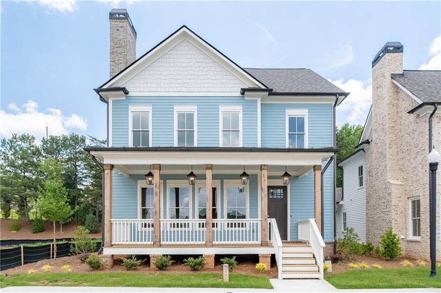 Front exterior of a new home in , Milton, GA, highlighting curb appeal (Image 20).