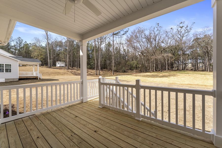 Exterior details and patio area of a home in Landing at Pine Lake, Anderson (Image 3).